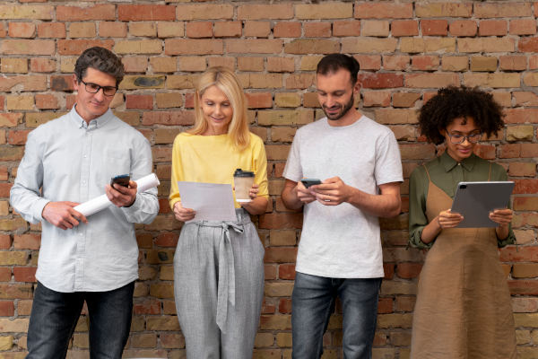 equipe sur téléphone pour cibler marketing sms réducteur de lien